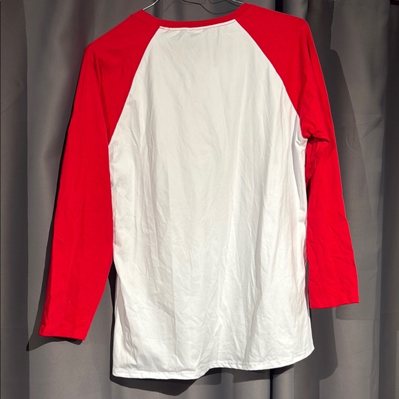 Disney Nightmare Before Christmas Red and White Long Sleeve Tee - Picture 3 of 4